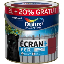 Castorama Peinture Ecran+ Fer Antirouille Dulux Valentine Brillant Rouge Basque RAL 3004 2L +20% Gratuit