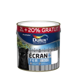 Castorama Peinture Ecran+ Fer Protection Antirouille Dulux Valentine Brillant Blanc 2L +20% Gratuit