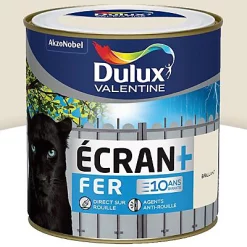 Castorama Peinture Ecran+ Fer Protection Antirouille Dulux Valentine Brillant Blanc Crème RAL 9001 0,5L