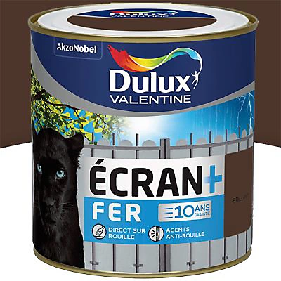 Castorama Peinture Ecran+ Fer Protection Antirouille Dulux Valentine Brillant Brun Normandie 0,5L 1 Castorama Peinture Ecran+ Fer Protection Antirouille Dulux Valentine Brillant Brun Normandie 0,5L