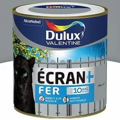 Castorama Peinture Ecran+ Fer Protection Antirouille Dulux Valentine Brillant Gris Acier 0,5L