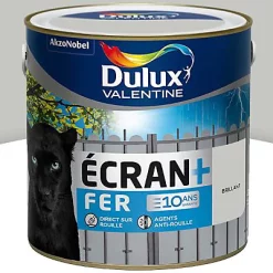 Castorama Peinture Ecran+ Fer Protection Antirouille Dulux Valentine Brillant Gris Acier 2L