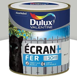 Castorama Peinture Ecran+ Fer Protection Antirouille Dulux Valentine Brillant Gris Clair RAL 7035 0,5L