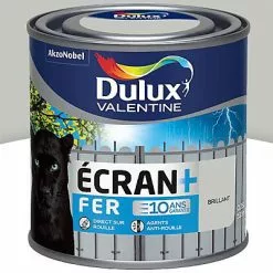 Castorama Peinture Ecran+ Fer Protection Antirouille Dulux Valentine Brillant Gris Clair RAL 7035 250ml