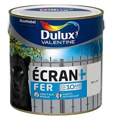 Castorama Peinture Ecran+ Fer Protection Antirouille Dulux Valentine Brillant Gris Clair RAL 7035 2L