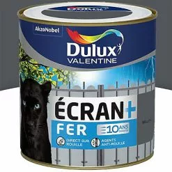 Castorama Peinture Ecran+ Fer Protection Antirouille Dulux Valentine Brillant Gris Foncé RAL 7015 0,5L