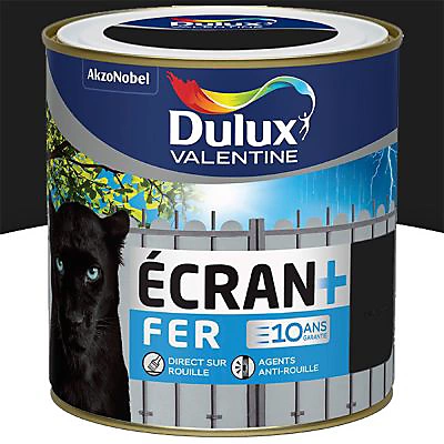 Castorama Peinture Ecran+ Fer Protection Antirouille Dulux Valentine Brillant Noir RAL 9005 0,5L 1 Castorama Peinture Ecran+ Fer Protection Antirouille Dulux Valentine Brillant Noir RAL 9005 0,5L