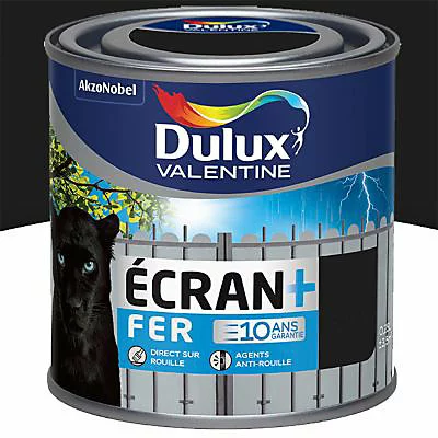 Castorama Peinture Ecran+ Fer Protection Antirouille Dulux Valentine Brillant Noir RAL 9005 250ml 1 Castorama Peinture Ecran+ Fer Protection Antirouille Dulux Valentine Brillant Noir RAL 9005 250ml