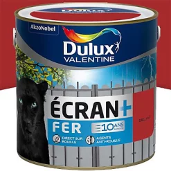 Castorama Peinture Ecran+ Fer Protection Antirouille Dulux Valentine Brillant Rouge Agricole 2L