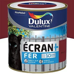 Castorama Peinture Ecran+ Fer Protection Antirouille Dulux Valentine Brillant Rouge Basque RAL 3004 0,5L