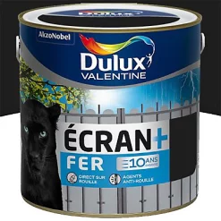 Castorama Peinture Ecran+ Fer Protection Antirouille Dulux Valentine Mat Noir 2L