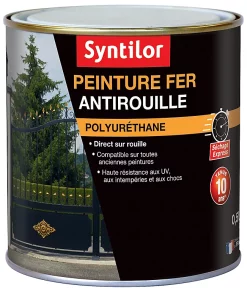 Castorama Peinture Extérieure Fer Antirouille Gris Basalte Satiné Syntilor 0,5L