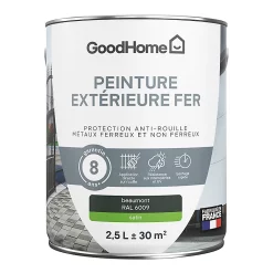 Castorama Peinture Extérieure Métal GoodHome Beaumont Vert RAL 6009 Satin 2.5L