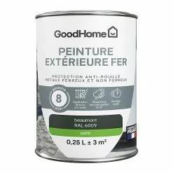 Castorama Peinture Extérieure Métal GoodHome Beaumont Vert RAL 6009 Satin 250ml