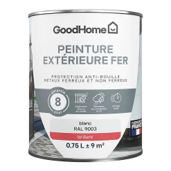 Castorama Peinture Extérieure Métal GoodHome Blanc RAL 9003 Brillant 0.75L