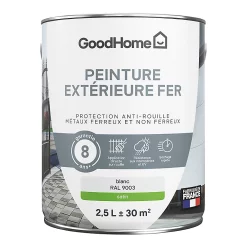 Castorama Peinture Extérieure Métal GoodHome Blanc RAL 9003 Satin 2.5L