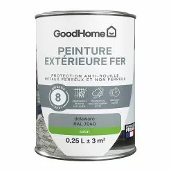 Castorama Peinture Extérieure Métal GoodHome Delaware Gris RAL 7040 Satin 250ml