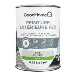 Castorama Peinture Extérieure Métal GoodHome Inuvik Gris RAL 9002 Satin 250ml