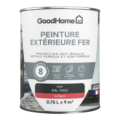Castorama Peinture Extérieure Métal GoodHome Noir RAL 9005 Brillant 0.75L