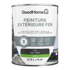 Castorama Peinture Extérieure Métal GoodHome Noir RAL 9005 Satin 0.75L