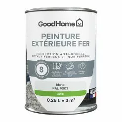 Castorama Peinture Extérieure Métal GoodHome Sat Blanc RAL 9003 Satin 250ml