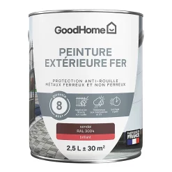 Castorama Peinture Extérieure Métal GoodHome Sendai Rouge RAL 3004 Brillant 2.5L