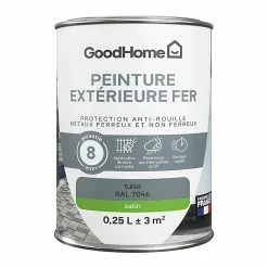 Castorama Peinture Extérieure Métal GoodHome Tulsa Gris RAL 7046 Satin 250ml