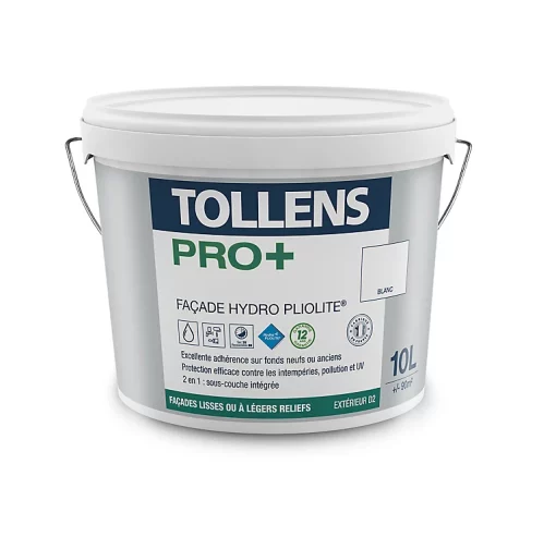 Castorama Peinture Façade Hydro Pliolite Tollens Pro + Blanc 10L -Peinture extérieure Soldes Magasin peinture facade hydro pliolite tollens pro blanc 10l3463975298099 01c