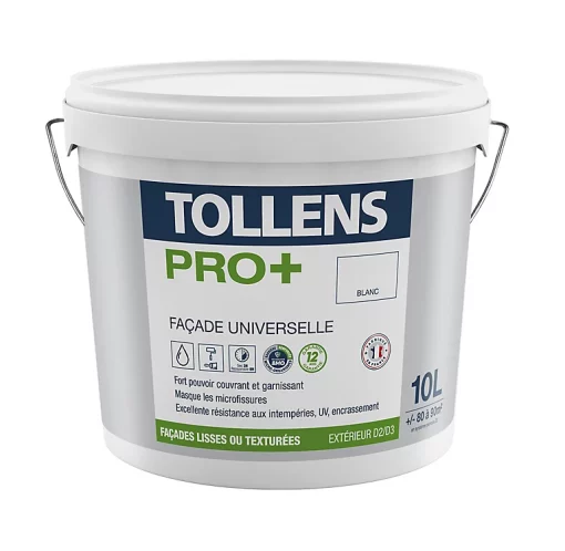 Castorama Peinture Façade Universelle Tollens Pro+ Blanc 10L -Peinture extérieure Soldes Magasin peinture facade universelle tollens pro blanc 10l3463975247998 02c