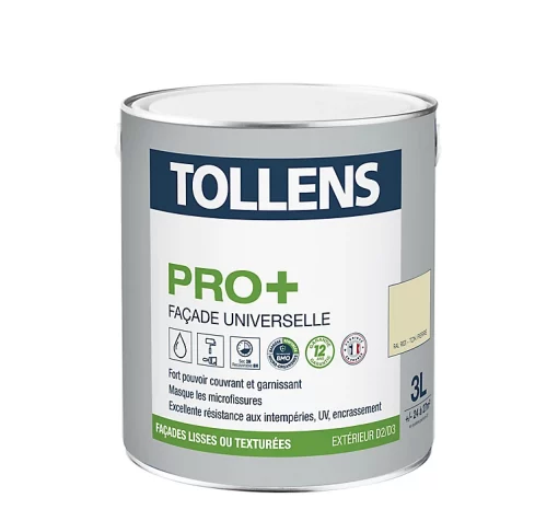 Castorama Peinture Façade Universelle Tollens Pro+ Pierre 3L -Peinture extérieure Soldes Magasin peinture facade universelle tollens pro pierre 3l3463975248001 02c