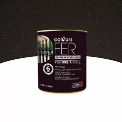 Castorama Peinture Fer Antirouille Colours Effet Forgé Marron 0,25L