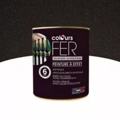 Castorama Peinture Fer Antirouille Colours Effet Forgé Marron 0,75L