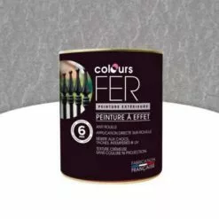 Castorama Peinture Fer Antirouille Colours Effet Martelé Argent 0,75L