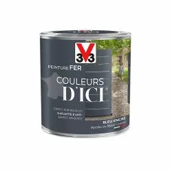 Castorama Peinture Fer Couleurs D'ici Bleu Encré Velours V33 0,5L
