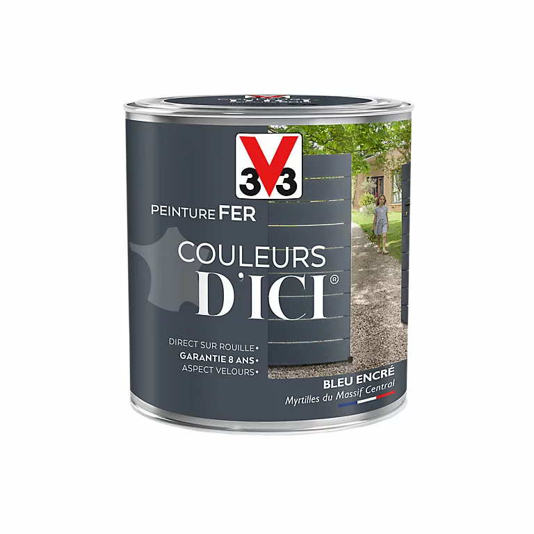 Castorama Peinture Fer Couleurs D'ici Bleu Encré Velours V33 0,5L 1 Castorama Peinture Fer Couleurs D'ici Bleu Encré Velours V33 0,5L