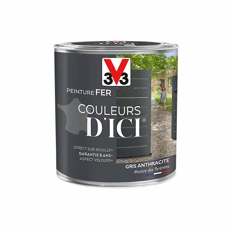 Castorama Peinture Fer Couleurs D'ici Gris Anthracite Velours V33 0,5L 1 Castorama Peinture Fer Couleurs D'ici Gris Anthracite Velours V33 0,5L