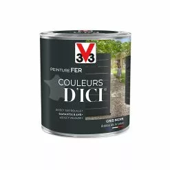 Castorama Peinture Fer Couleurs D'ici Gris Noir Velours V33 0,5L