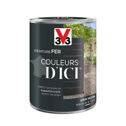 Castorama Peinture Fer Couleurs D'ici Gris Noir Velours V33 1,5L