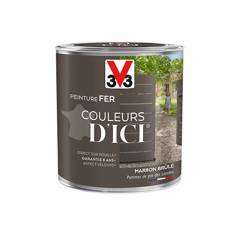 Castorama Peinture Fer Couleurs D'ici Marron Brûlé Velours V33 0,5L 1 Castorama Peinture Fer Couleurs D'ici Marron Brûlé Velours V33 0,5L