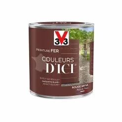 Castorama Peinture Fer Couleurs D'ici Rouge Sépia Velours V33 0,5L