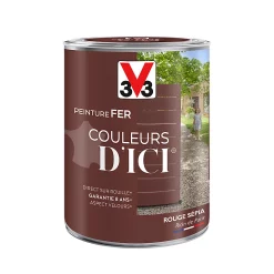 Castorama Peinture Fer Couleurs D'ici Rouge Sépia Velours V33 1,5L