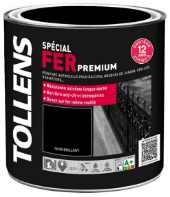 Castorama Peinture Fer Extérieur/intérieur Noir Brillant Tollens 0,5L