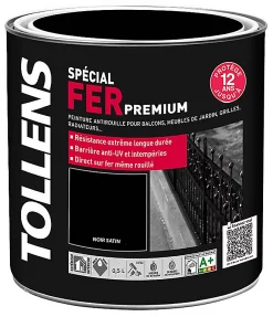 Castorama Peinture Fer Extérieur/intérieur Noir Satin Tollens 0,5L