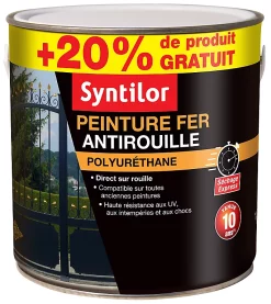 Castorama Peinture Fer Syntilor Ultra Protect Noir Brillant 1,5L + 20% Gratuit