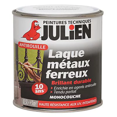 Castorama Peinture Laque Métaux Ferreux Antirouille Monocouche Julien Satin Blanc 0,5L 1 Castorama Peinture Laque Métaux Ferreux Antirouille Monocouche Julien Satin Blanc 0,5L