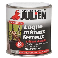 Castorama Peinture Laque Métaux Ferreux Antirouille Monocouche Julien Satin Noir 0,5L