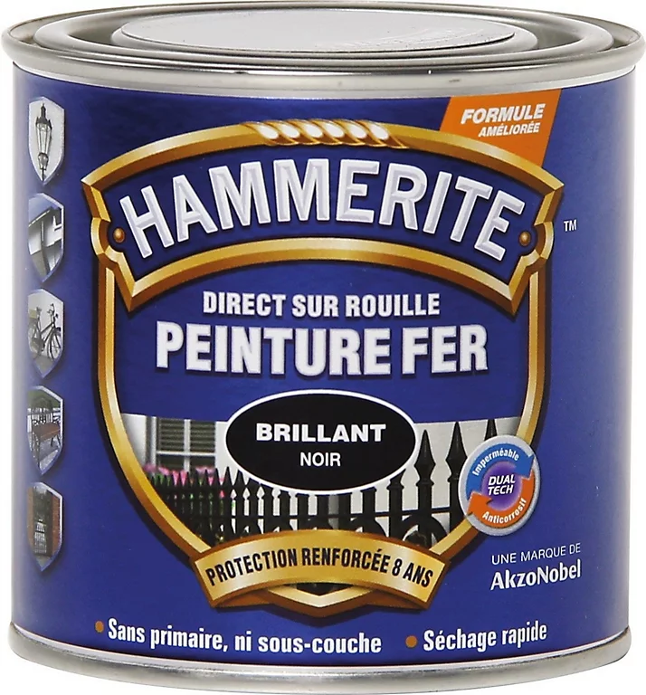 Castorama Peinture Métal Direct Sur Rouille Hammerite Brillant Laqué Noir 250ml 1 Castorama Peinture Métal Direct Sur Rouille Hammerite Brillant Laqué Noir 250ml