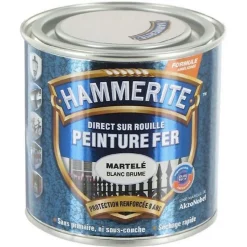 Castorama Peinture Métal Direct Sur Rouille Hammerite Martelé Blanc Brume 2,5L