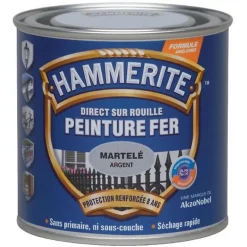Castorama Peinture Métal Direct Sur Rouille Hammerite Martelé Gris Argent 2,5L