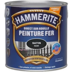 Castorama Peinture Métal Direct Sur Rouille Hammerite Satin Noir 2,5L